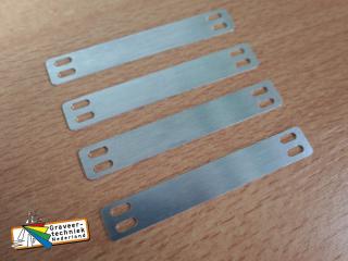 Afmeting 80x12x1mm blanco brute aluminium, geschikt voor slagletters